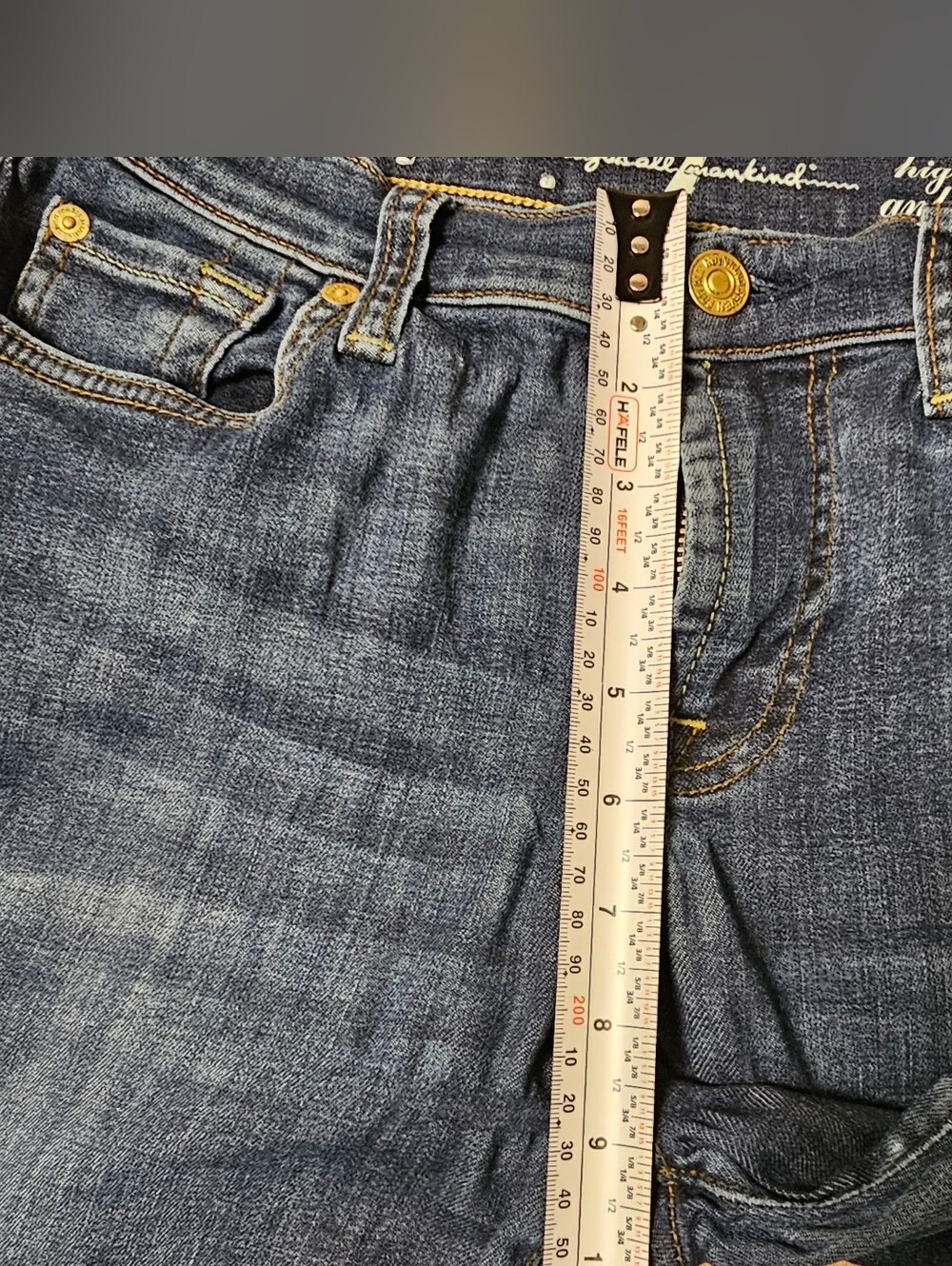 7 For All Mankind 98% Cotton High Waist Women's Dark Blue Skinny Jeans - Picture 11 of 13